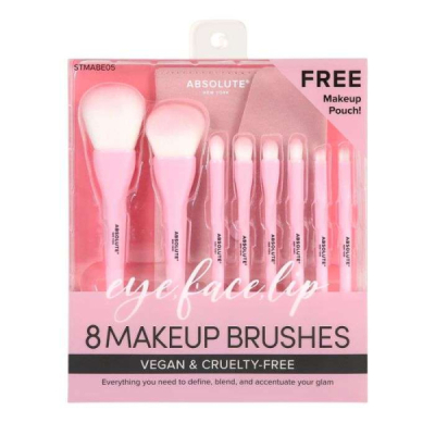 ABSOLUTE NEW YORK YEUX VISAGE LEVRE SET DE 8 BROSSES DE MAQUILLAGE